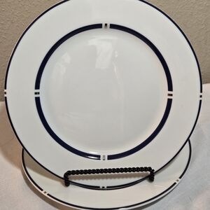 Vintage America Airlines Elegant White and Blue With Silver Accents Salad Plates